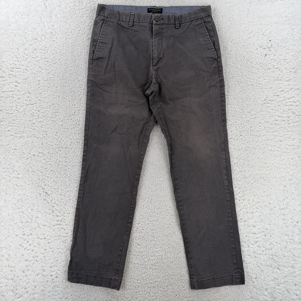 Banana Republic Emerson Chino Pants Mens 33x30 Gray Regular Fit Stretch Altered